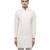 White embroidered silk sherwani set