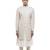 White embroidered silk sherwani set