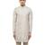 Beige embroidered silk sherwani set
