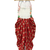 woven sleeveless printed jumpsuit-white & red