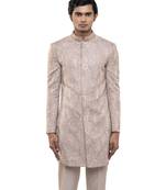 Pink embroidered silk sherwani set