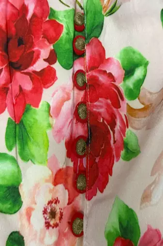 woven sleeveless printed jumpsuit-white & red