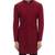 Red embroidered silk sherwani set