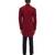 Red embroidered silk sherwani set