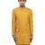 Yellow embroidered silk sherwani set