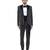 Black embroidered woolen blends tuxedo set