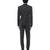Black embroidered woolen blends tuxedo set
