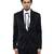 Black embroidered woolen blends tuxedo set