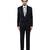 Black embroidered woolen blends tuxedo set