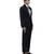 Black embroidered woolen blends tuxedo set