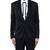 Black embroidered woolen blends tuxedo set