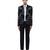 Black embroidered woolen blends tuxedo set