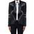 Black embroidered woolen blends tuxedo set