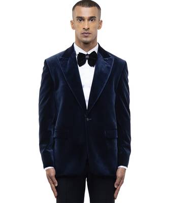 Blue velvet tuxedo set 1