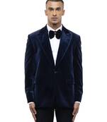 Blue velvet tuxedo set