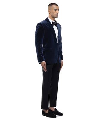 Blue velvet tuxedo set 3
