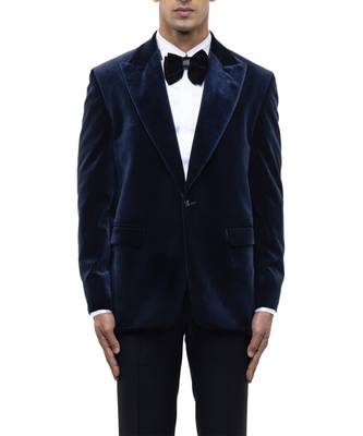 Blue velvet tuxedo set 5