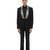 Black embroidered woolen blends tuxedo set