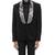 Black embroidered woolen blends tuxedo set