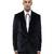 Black embroidered cotton tuxedo set