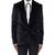 Black embroidered cotton tuxedo set