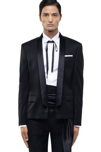 Black wool tuxedo set