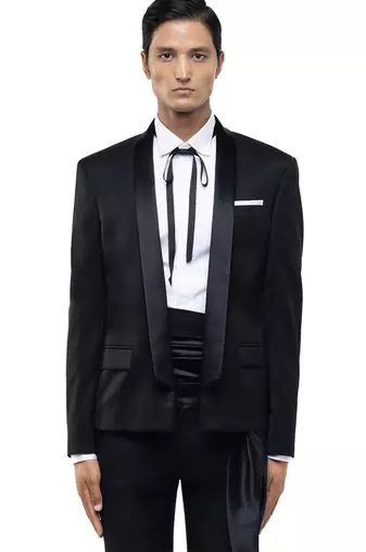Black wool tuxedo set