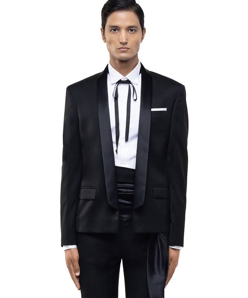 Black wool tuxedo set