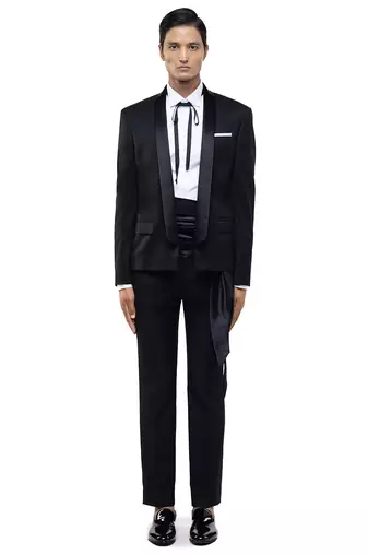 Black wool tuxedo set