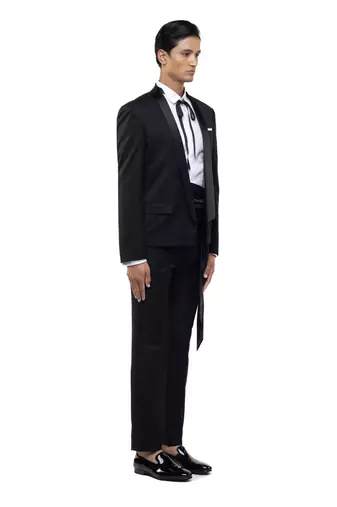 Black wool tuxedo set