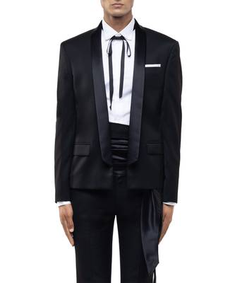 Black wool tuxedo set 5