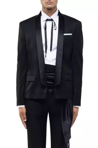 Black wool tuxedo set