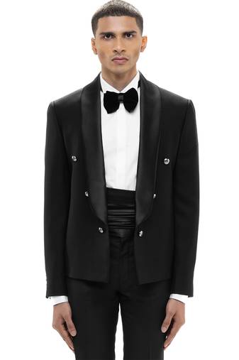 Black wool tuxedo set