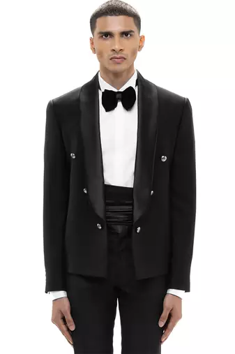 Black wool tuxedo set