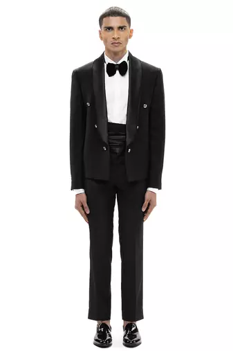 Black wool tuxedo set