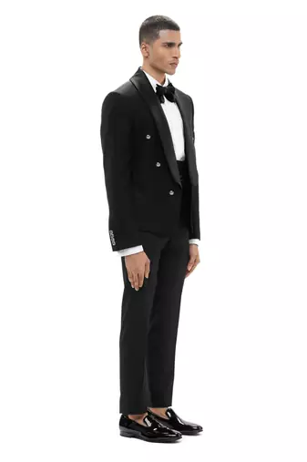 Black wool tuxedo set