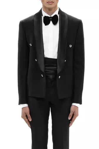 Black wool tuxedo set