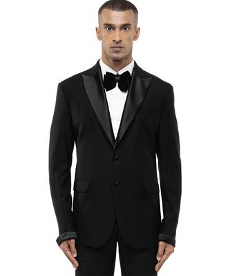 Black satin tuxedo set 1