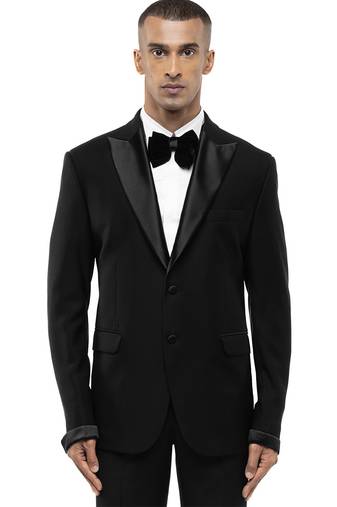 Black satin tuxedo set