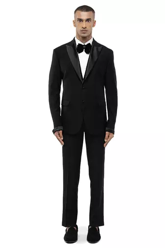 Black satin tuxedo set