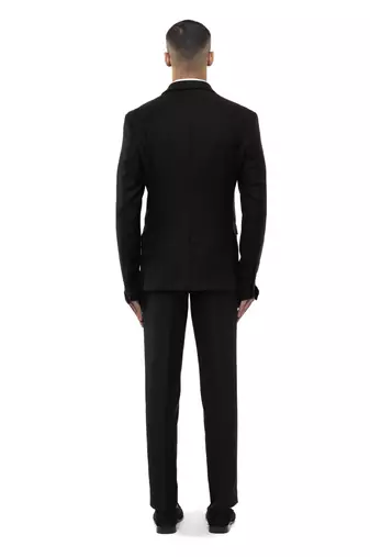 Black satin tuxedo set