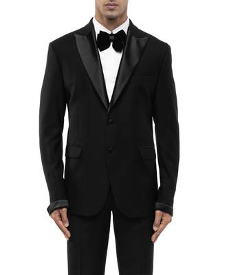 Black satin tuxedo set 5