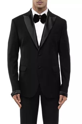 Black satin tuxedo set