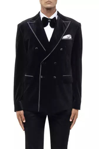 Black velvet tuxedo set