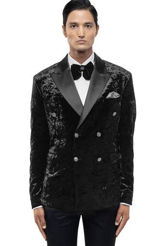 Black velvet tuxedo set