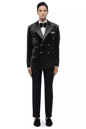 Black velvet tuxedo set