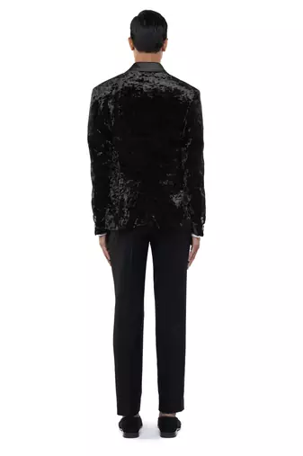 Black velvet tuxedo set
