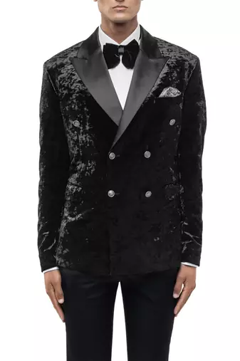 Black velvet tuxedo set