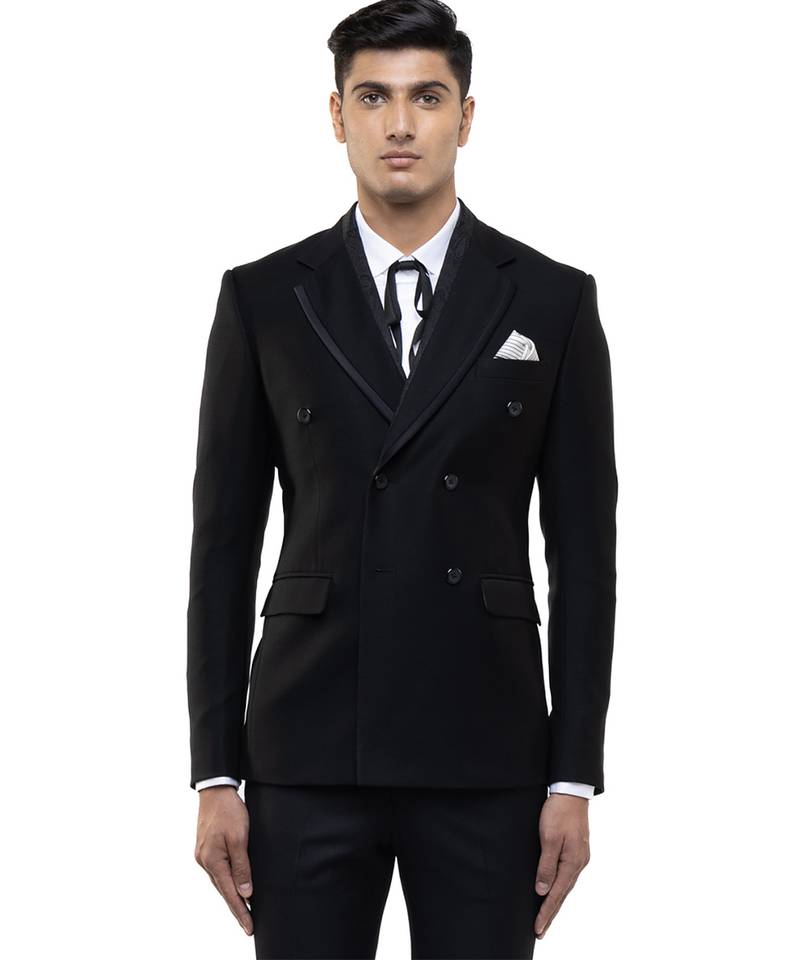 Black velvet tuxedo set