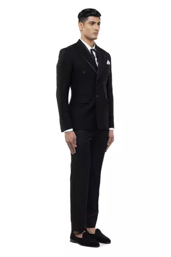 Black velvet tuxedo set